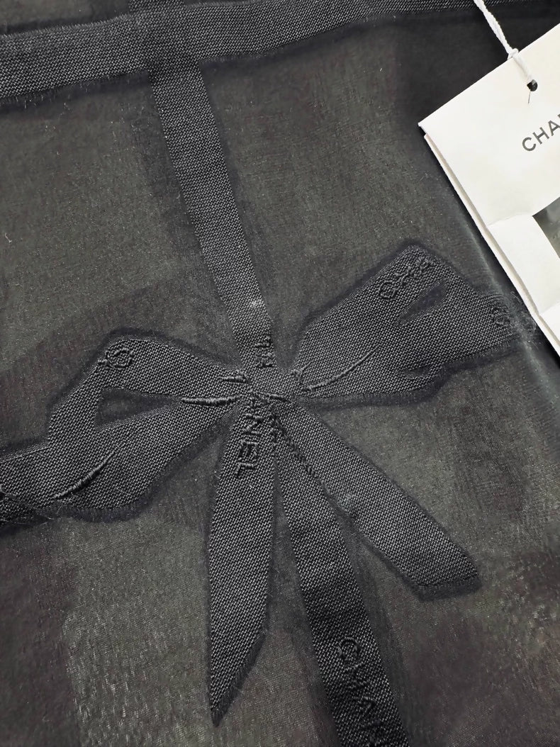 Chanel 25C Bow-Tie Silk Top and Long Skirt Set