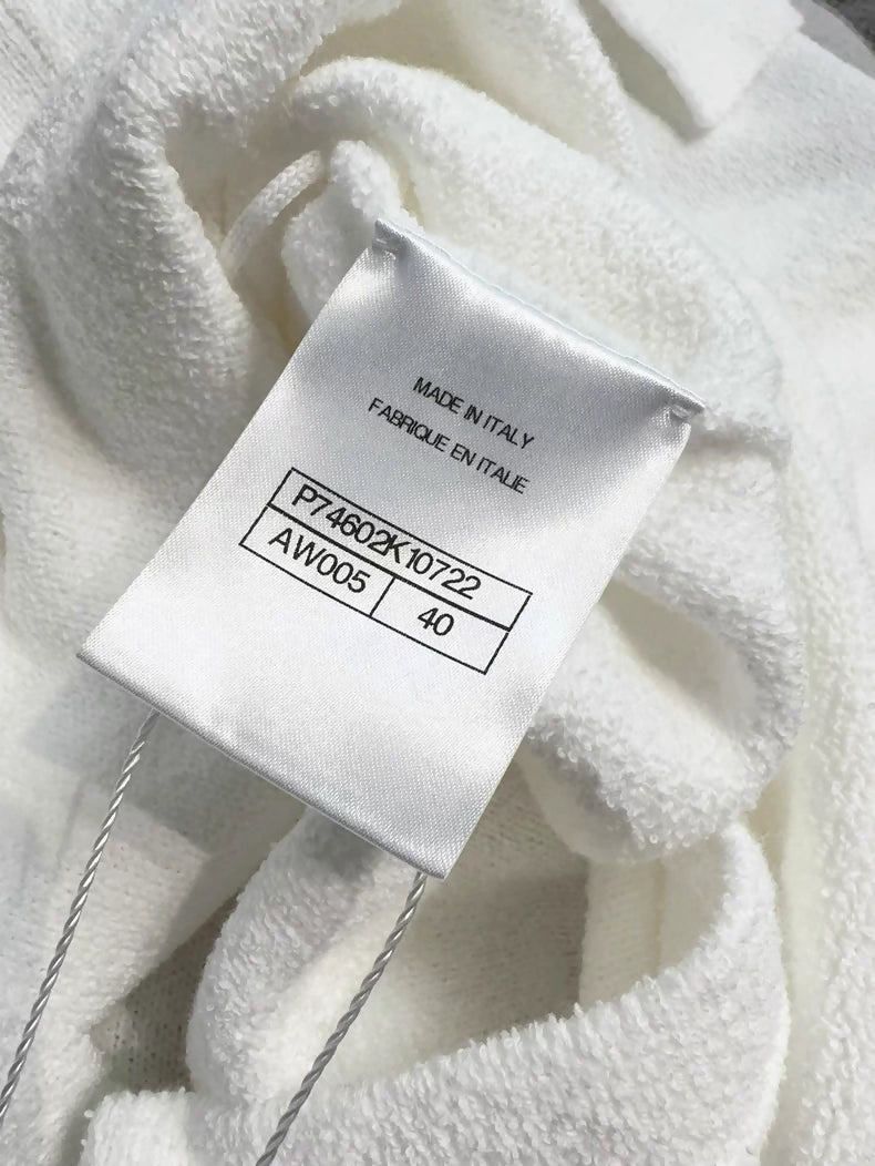 Chanel 23P white pearl-button polo dress