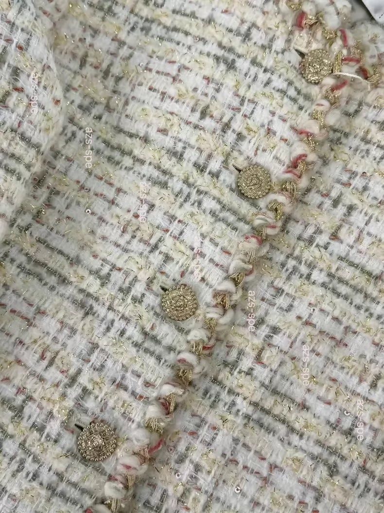 Chanel 25A ecru Tweed Coat