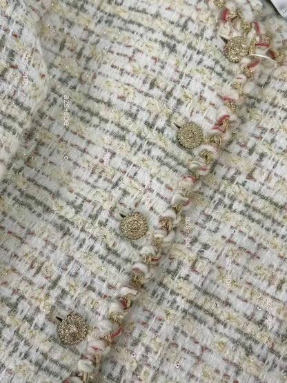 Chanel 25A ecru Tweed Coat