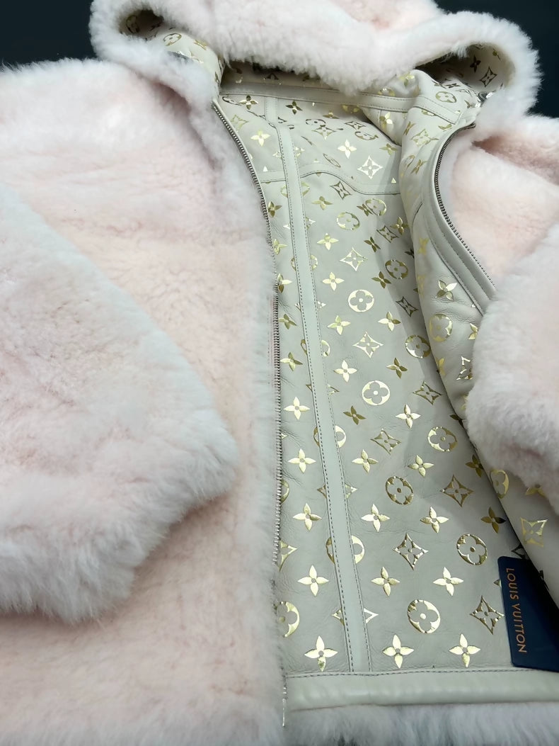 Louis Vuitton 26 Pink Shearling Jacket