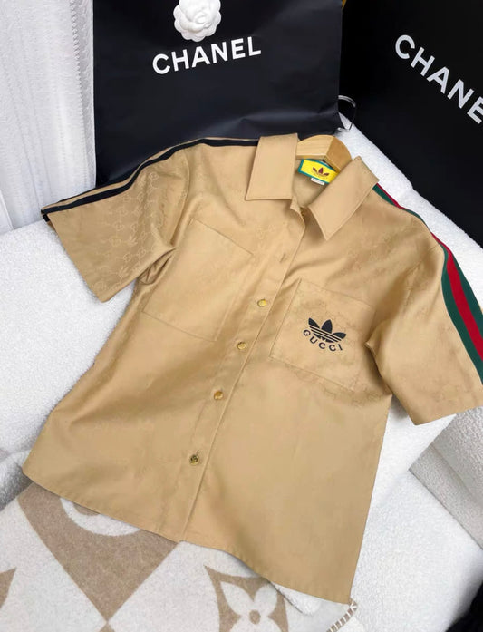 GUCCI Adidas x Gucci Trefoil Jacquard Shirt - Large Shirt - Used fashion item from Wararni