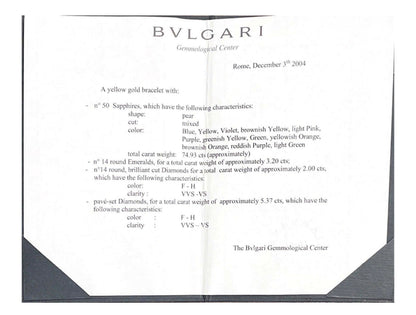 Bvlgari Multicolor Sapphire and Emerald Bracelet