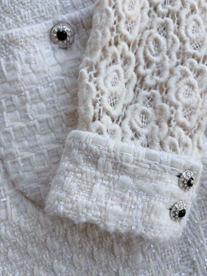 Chanel 2015  White Lace Crochet Dress