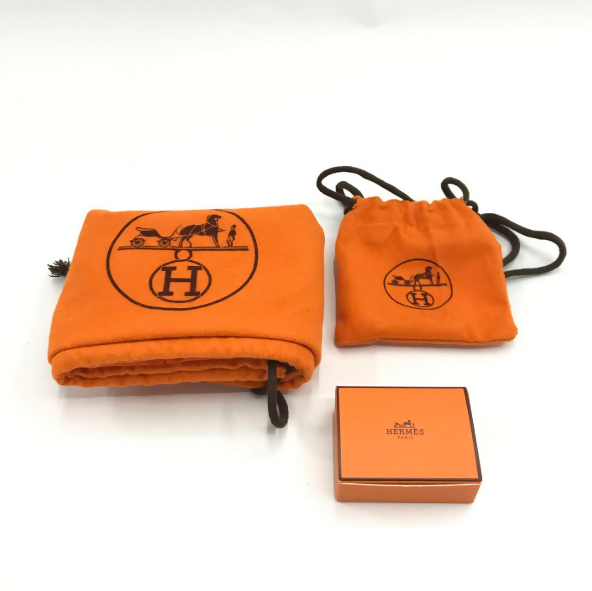 Hermes Mini Kelly Pochettes Orange Suede with palladium hardware