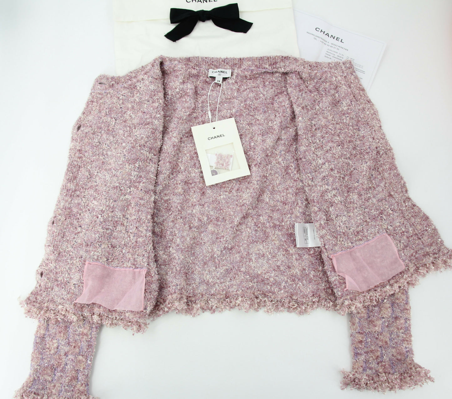 Chanel 26C Knitted Pinkish Purple Fringe Jacket