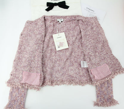 Chanel 26C Knitted Pinkish Purple Fringe Jacket