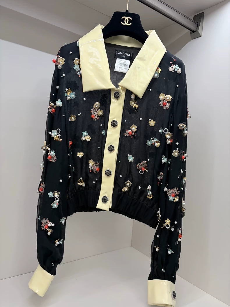 Chanel 2016 black yellow jacket