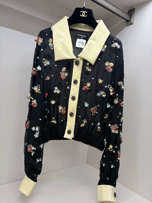 Chanel 2016 black yellow jacket