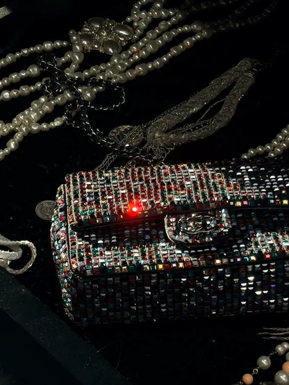 Chanel 23A mini flap CF Chain with Colored Crystals