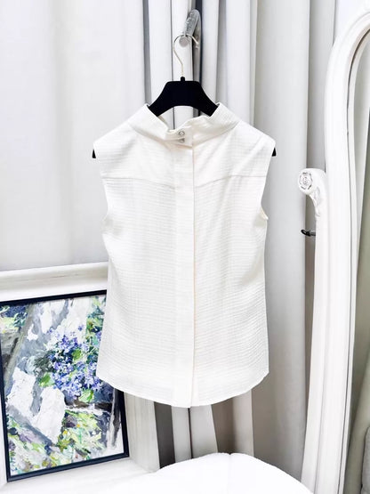Chanel 13k off-white silk top