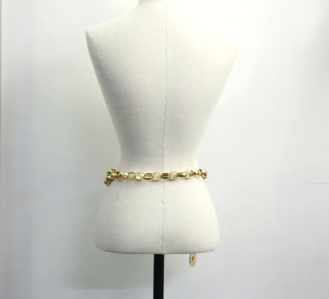 Chanel Vintage 54-71 Gold Plated Chunky Chain Large Coin Belt