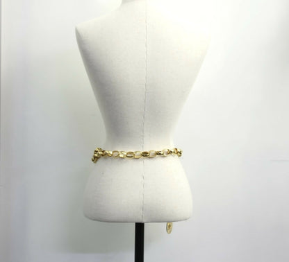 Chanel Vintage 54-71 Gold Plated Chunky Chain Large Coin Belt