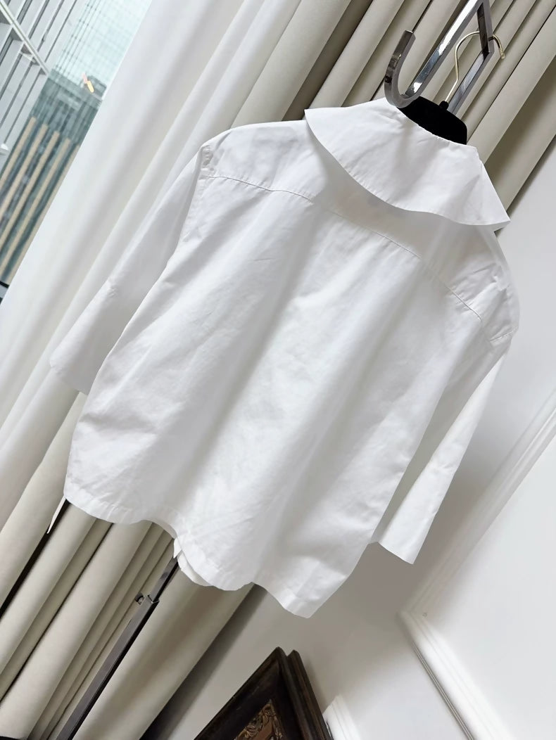 Chanel 19b white collar shirt