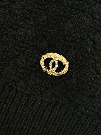 Chanel 23B black cashmere top