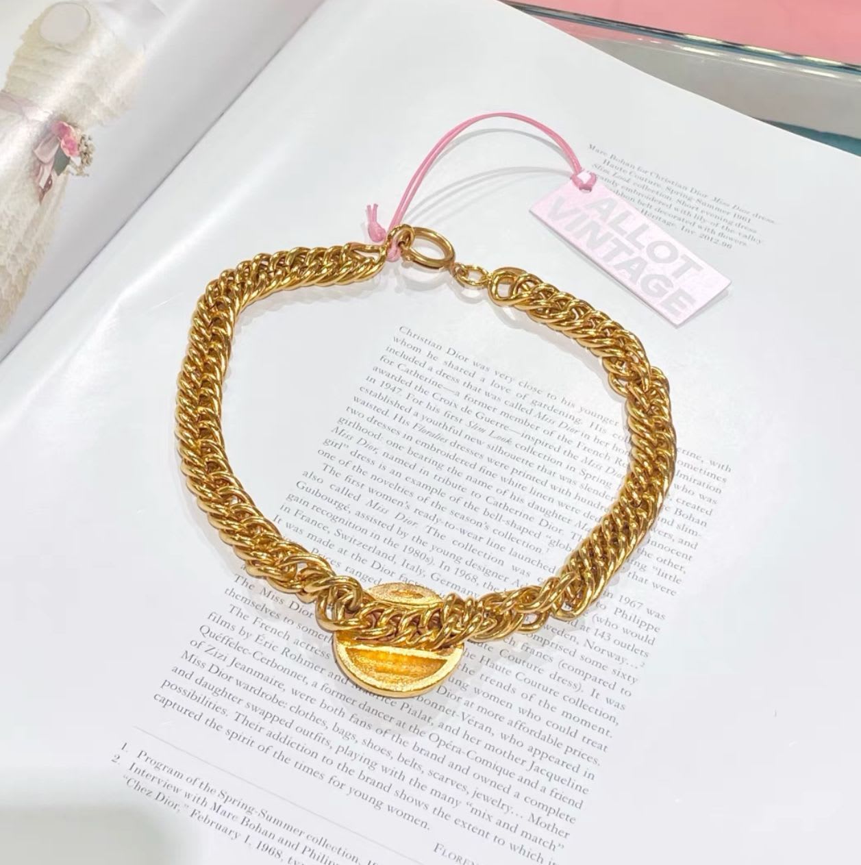 Vintage Chanel Gold CC choker