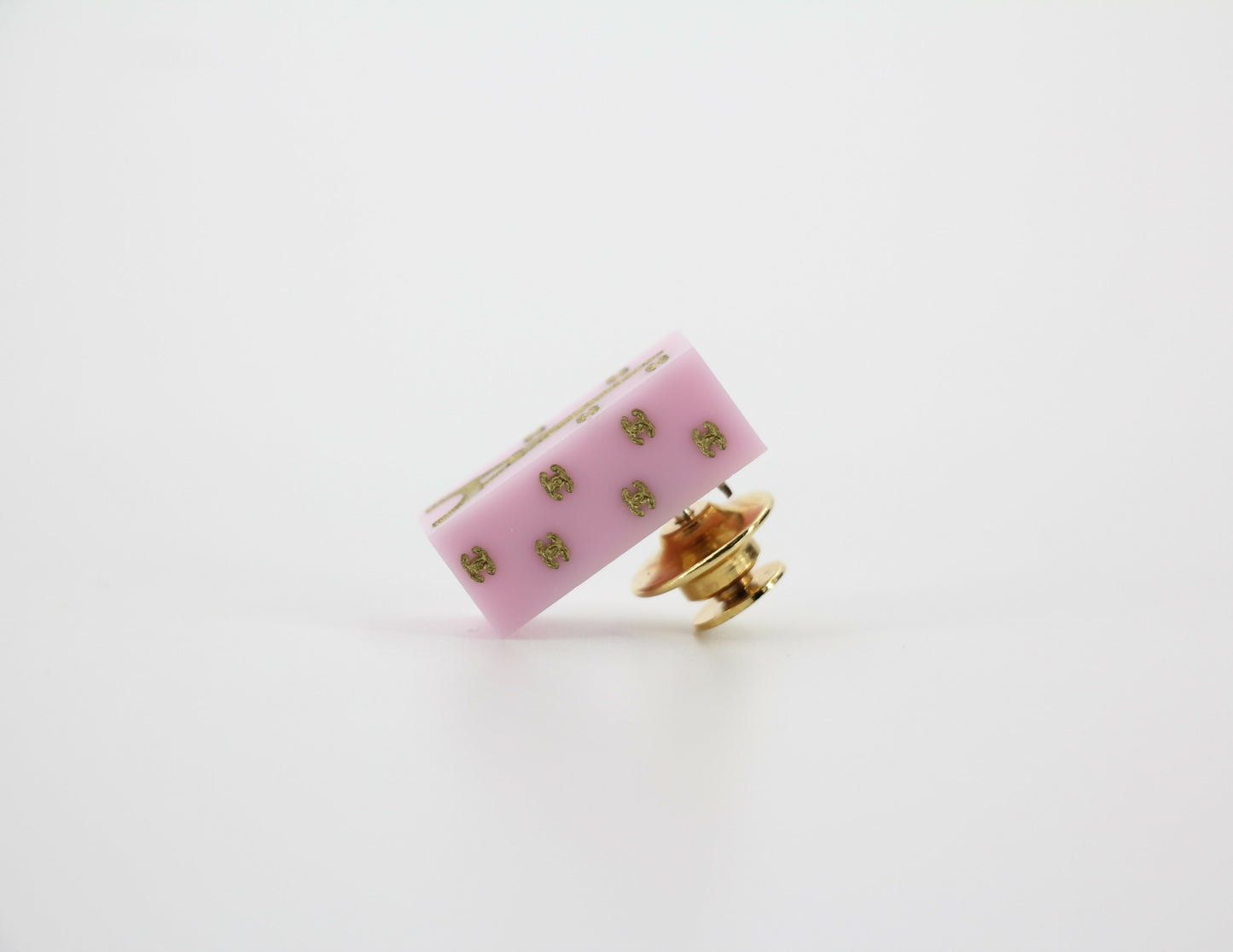 Chanel Vintage 05C Resin Eiffel Tower Pink Brooch