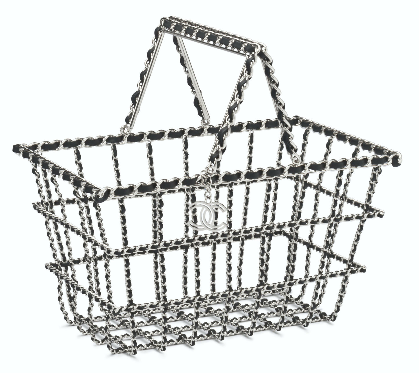 Chanel Black Calfskin and Silver Metal Basket Bag – Supermarket Showcase, Fall 2014