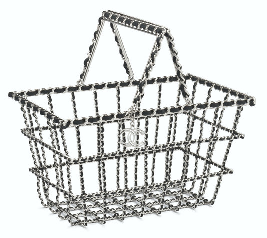 Chanel Black Calfskin and Silver Metal Basket Bag – Supermarket Showcase, Fall 2014