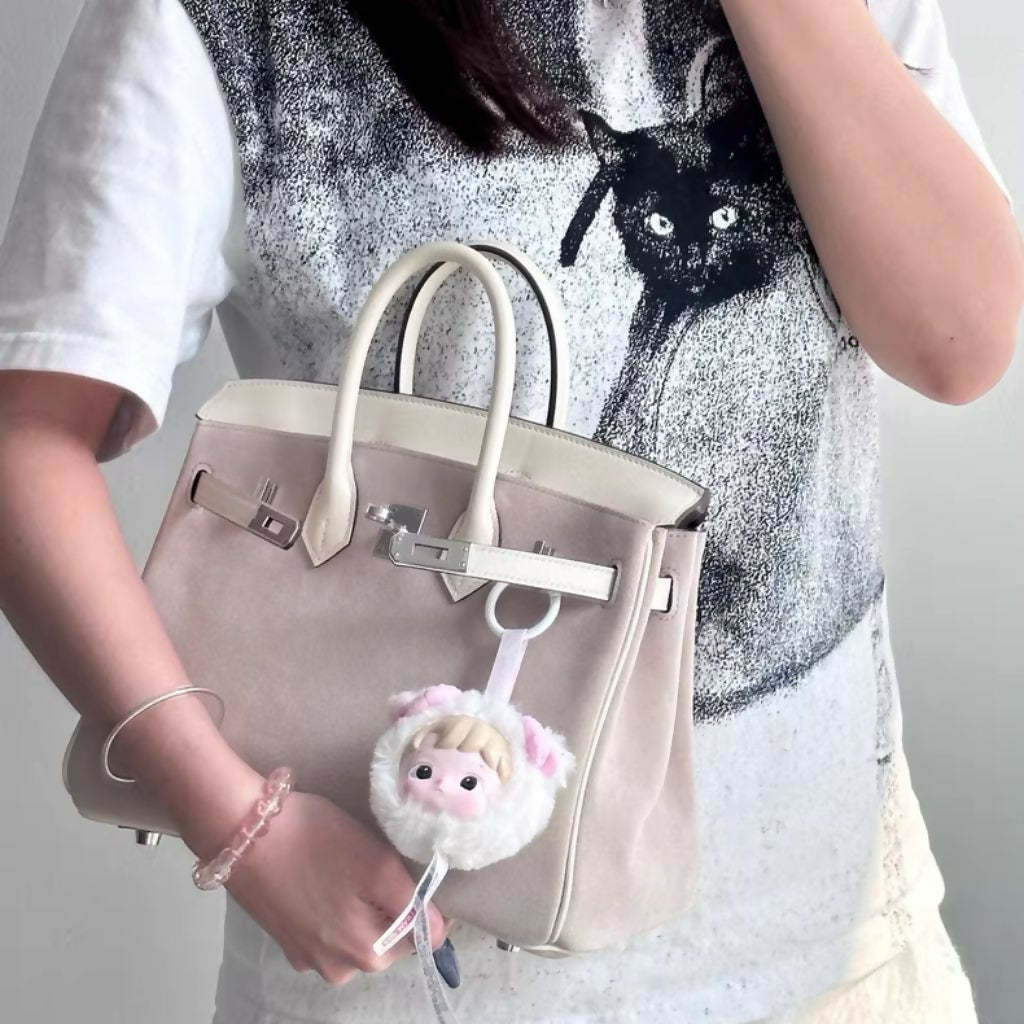 Hermes Birkin 25 Nata/Glycine Grizzly/Swift leather Palladium