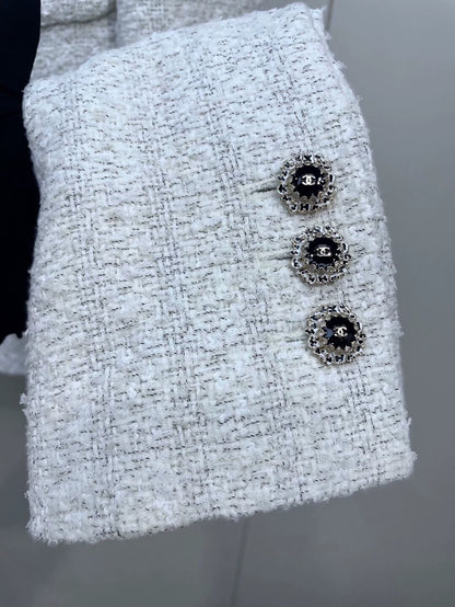 Chanel 25K white tweed jacket