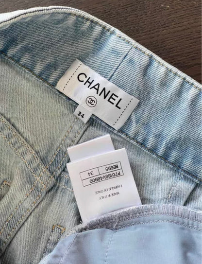 Chanel 2021 early spring 21c denim wide-leg pants fr34