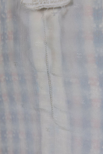 Chanel 1992 Spring/Summer Vintage Blue Tweed Skirt Set