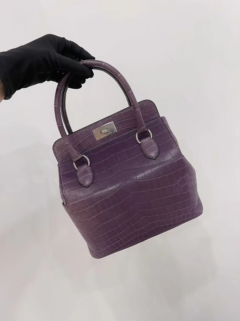 Hermès Tool Box 20 Purple matte alligator palladium hardware