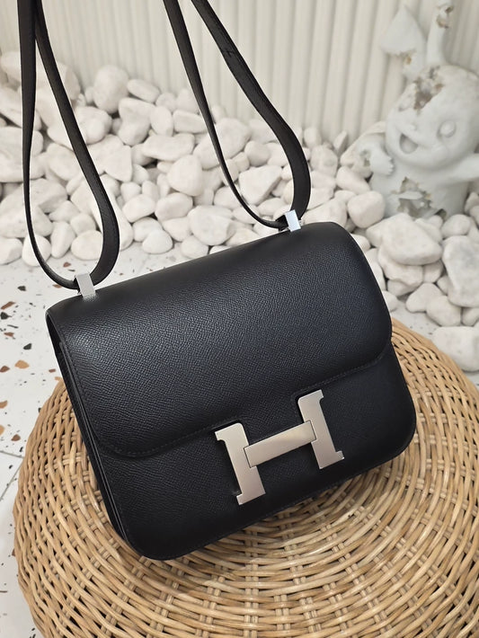 Hermes Constance 24 black Epsom leather palladium hardware
