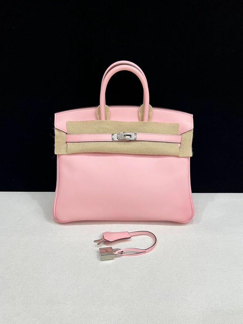 Hermes Birkin 25 Rose Sakura Swift Leather Palladium Hardware