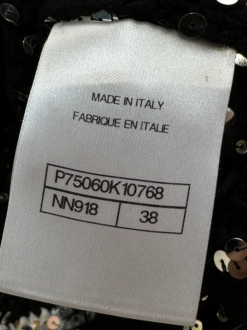 Chanel 23SS black sequinned cardigan,