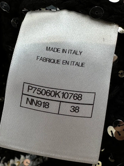 Chanel 23SS black sequinned cardigan,