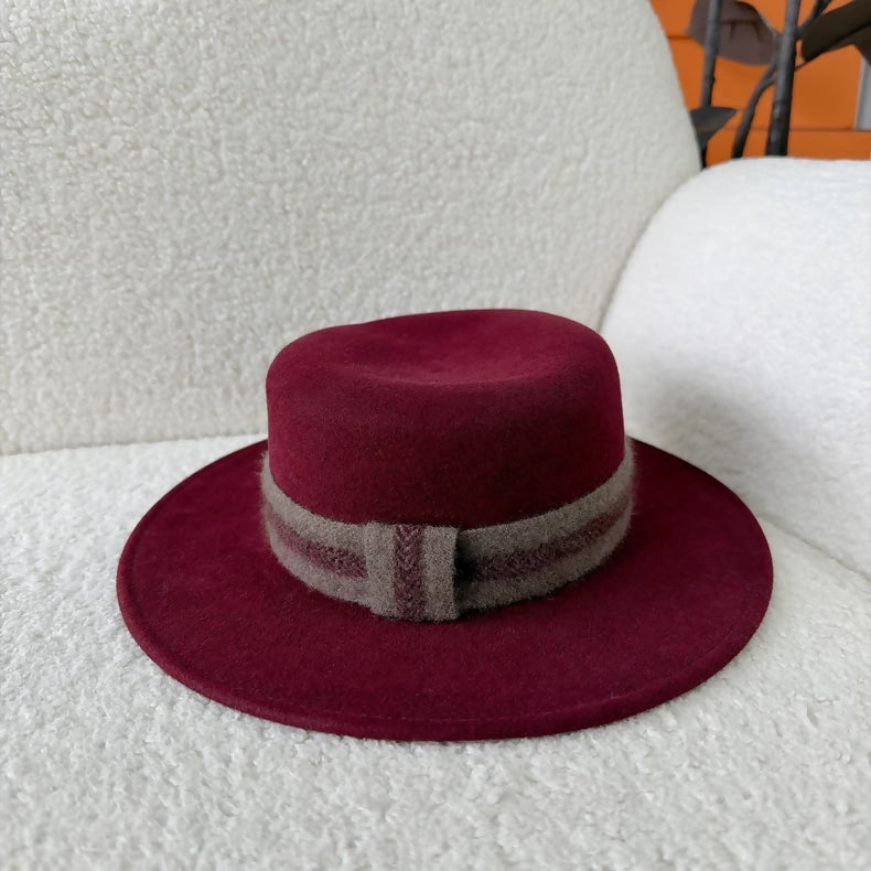 Maison Michel Red Felt Hat