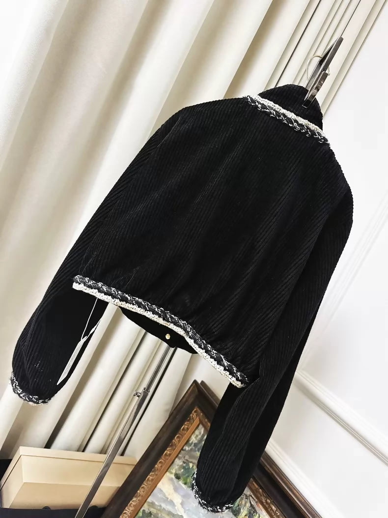 Chanel 25k black corduroy jacket