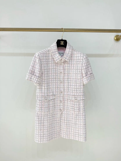 Chanel 25C pink Tweed Jacket Dress