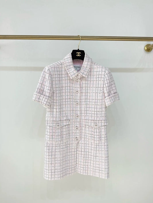 Chanel 25C pink Tweed Jacket Dress