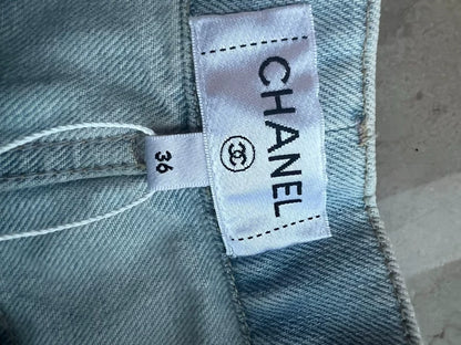 Chanel 25p pearl wide-leg pants