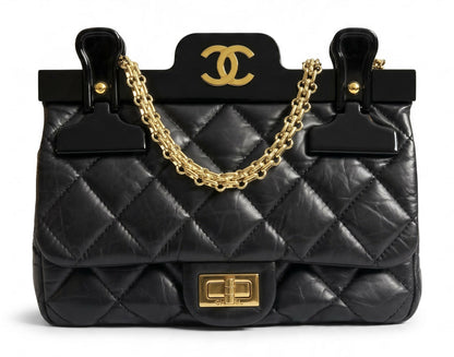 Chanel Mini Hanger Black Flap Bag gold hardware