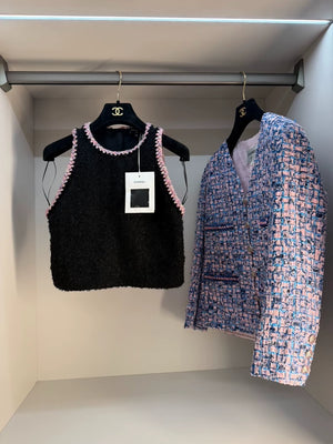 Chanel 24k black tweed Top
