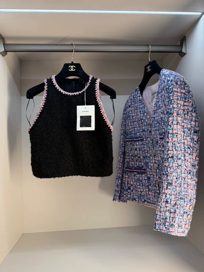 Chanel 24k black tweed Top