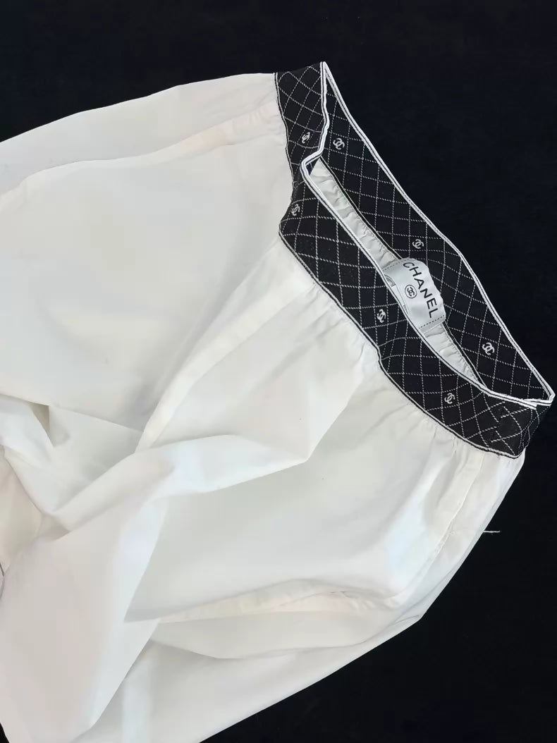 Chanel 24S White Cotton Shorts