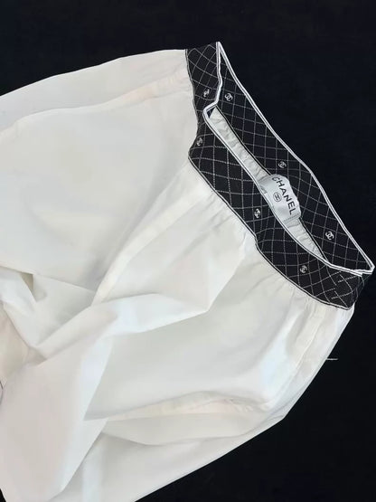 Chanel 24S White Cotton Shorts