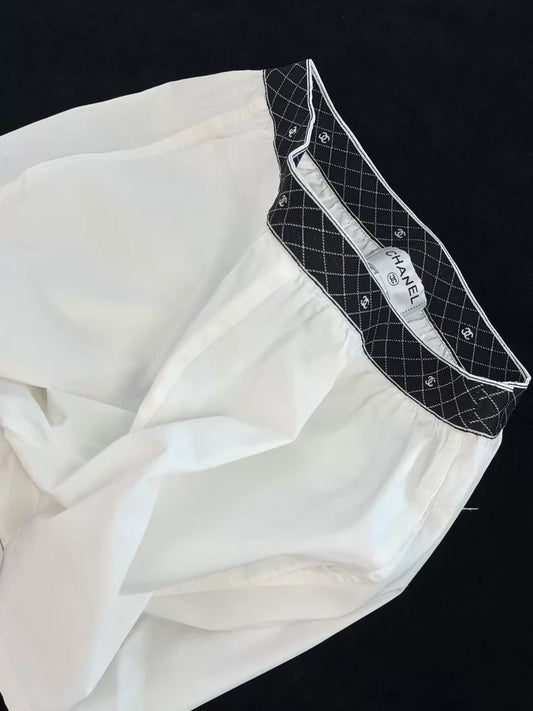 Chanel 24S White Cotton Shorts