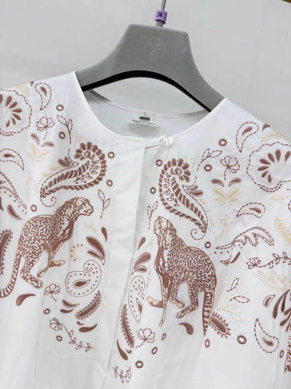 Hermes 2025 Spring/Summer new embroidered dress,