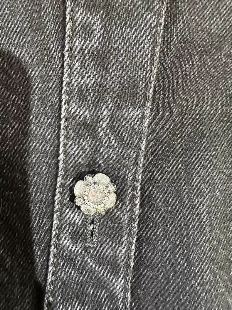 Chanel 24B grey-black denim shirt jacket