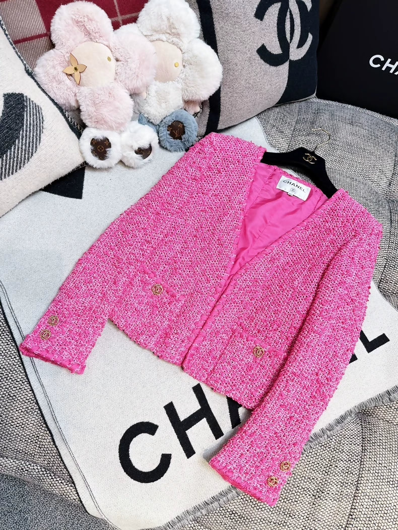 Chanel 21C Pink Tweed Jacket