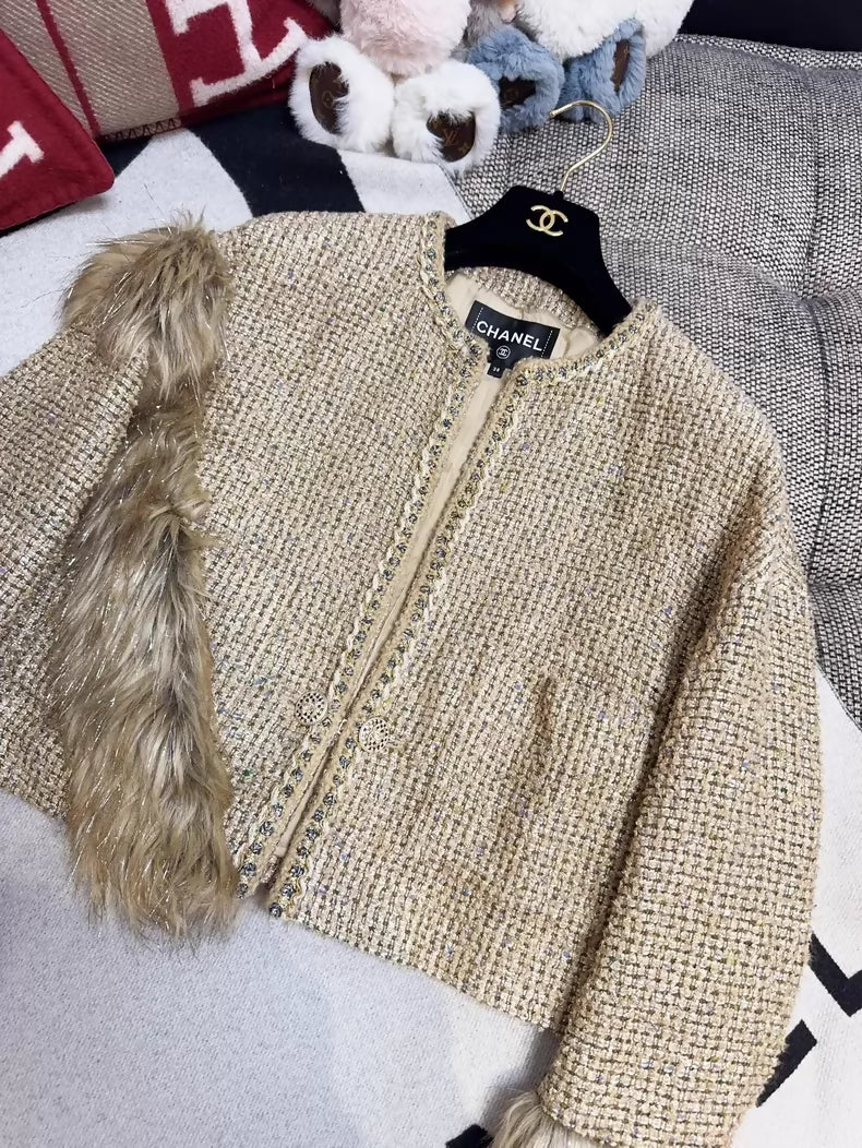 Chanel 21A Gold Fur Coat