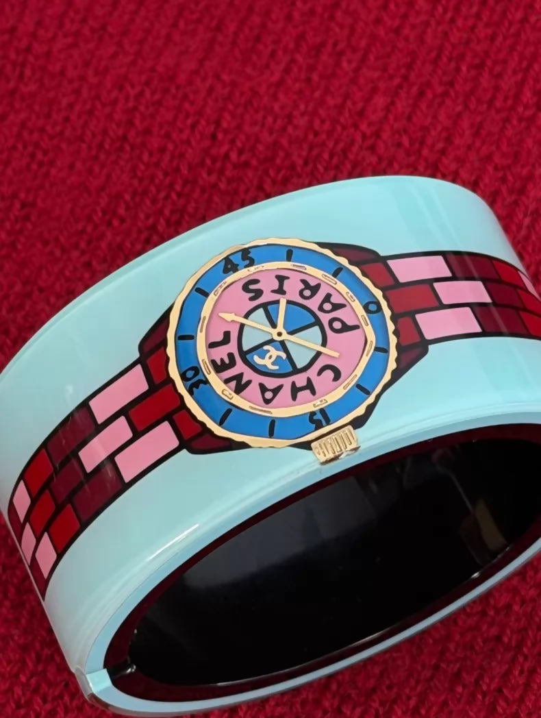 Chanel 23A Pink Blue Watch Bracelet