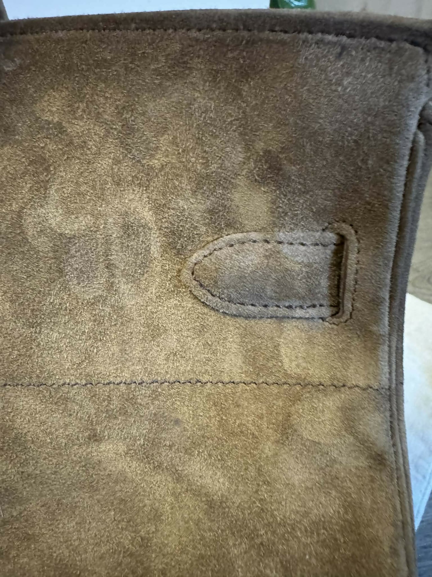 Hermes Birkin Shoulder Doblis Suede Brown Leather Palladium hardware