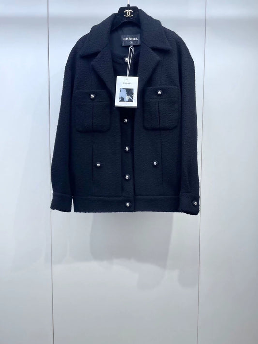 Chanel 24K black wool jacket